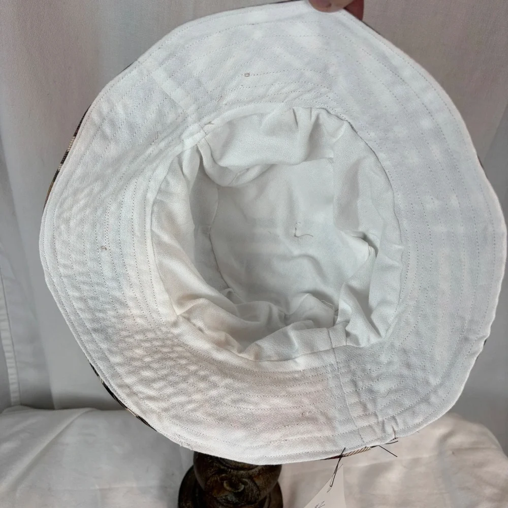 Handmade Kids Tan Plaid Bucket Hat Iconic Check Pattern Designer Style Hat 20